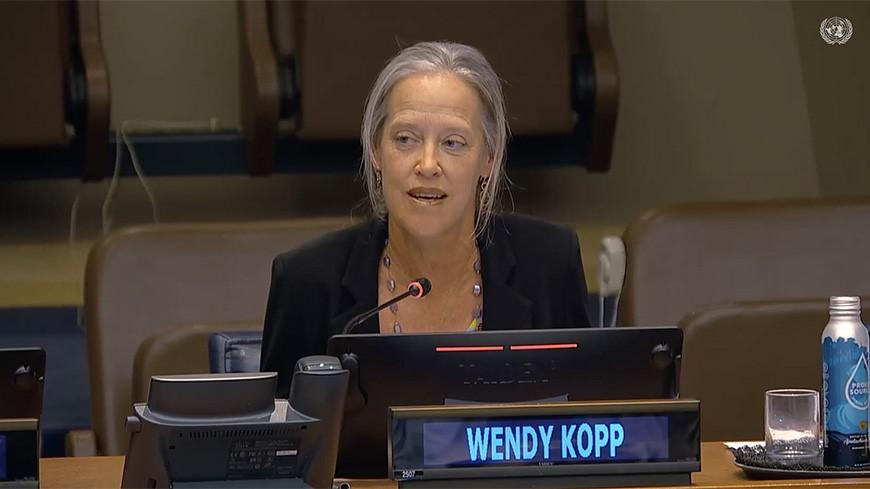 Wendy Kopp speaks at the UN